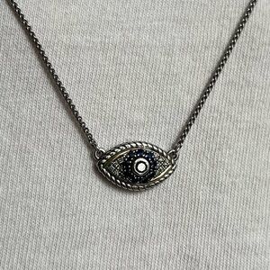 Effy Sterling Silver, Sapphire & Diamond Evil Eye Pendant Necklace